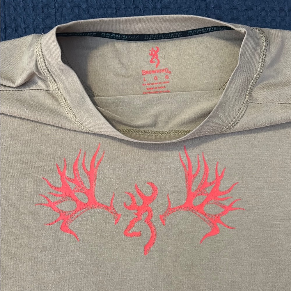 Browning Tan Short Sleeve Tee with Graphic Design